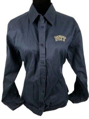 Pitt State Button Up Shirt Womens Size Large Navy Blue Long Sleeve PA College
